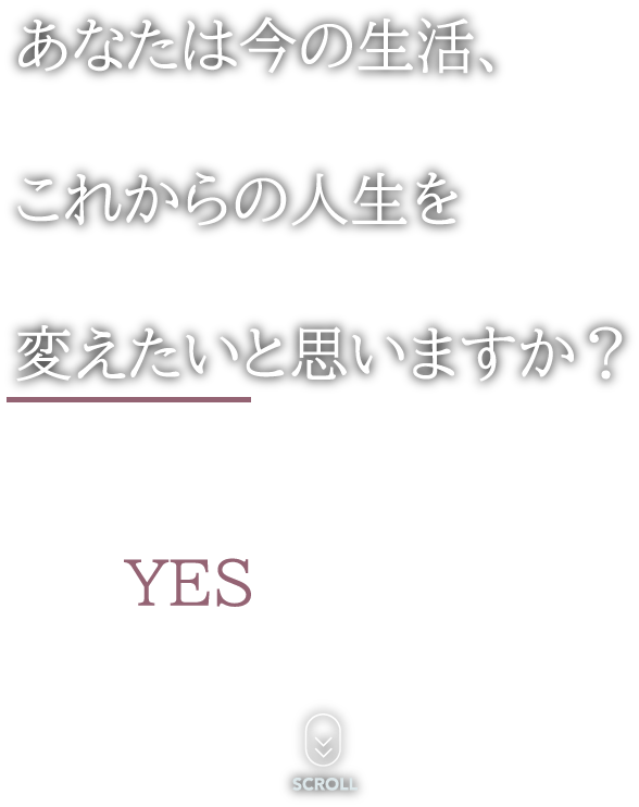 あなたは今の生活、これからの人生を変えたいと思いますか？